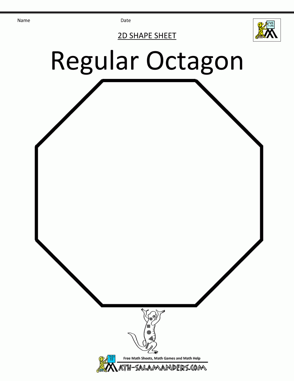 Printable Octagon Shape Template