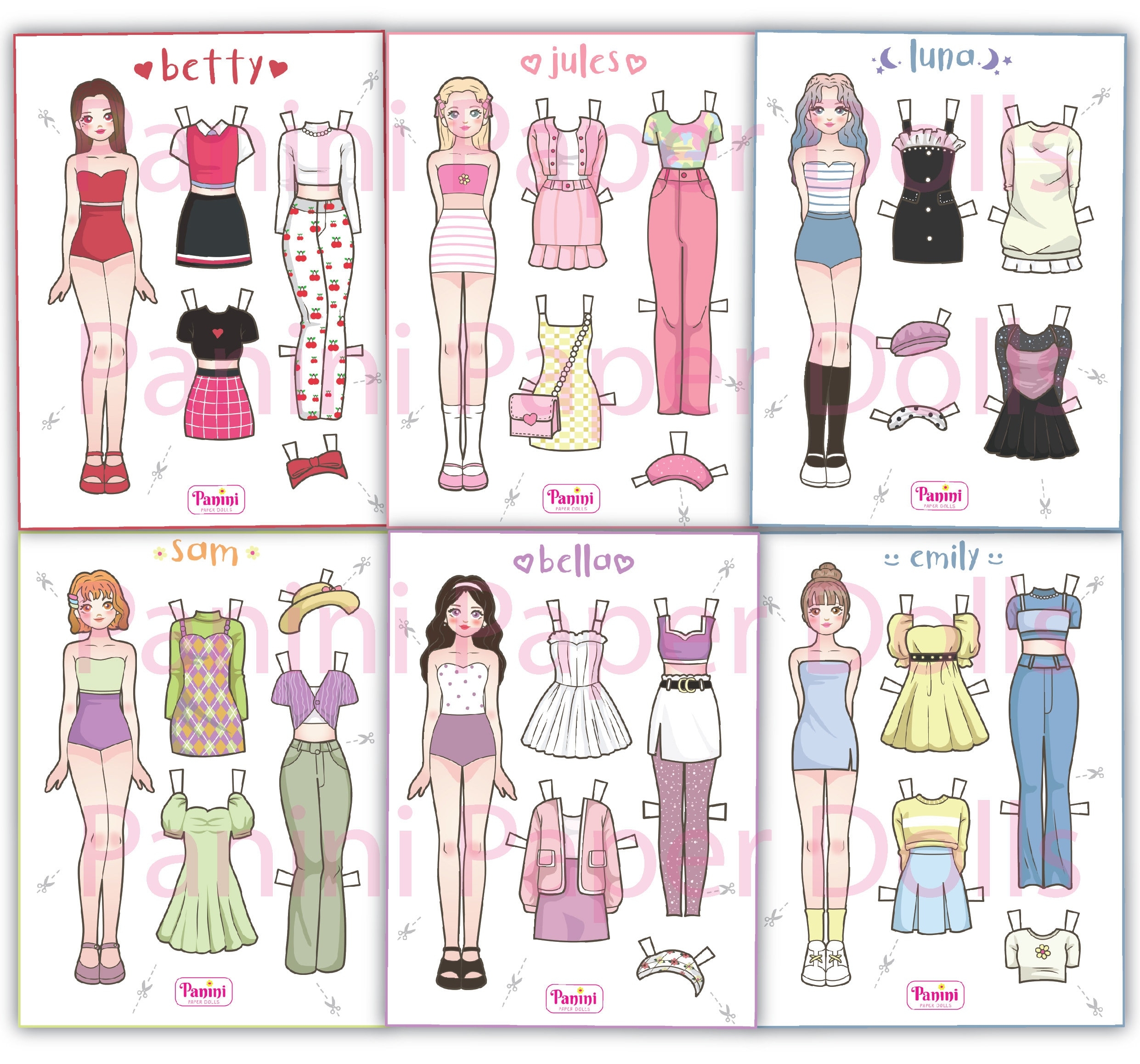 Printable Paper Doll Dress Up Girls Korean Paper Doll Kpop Doll 