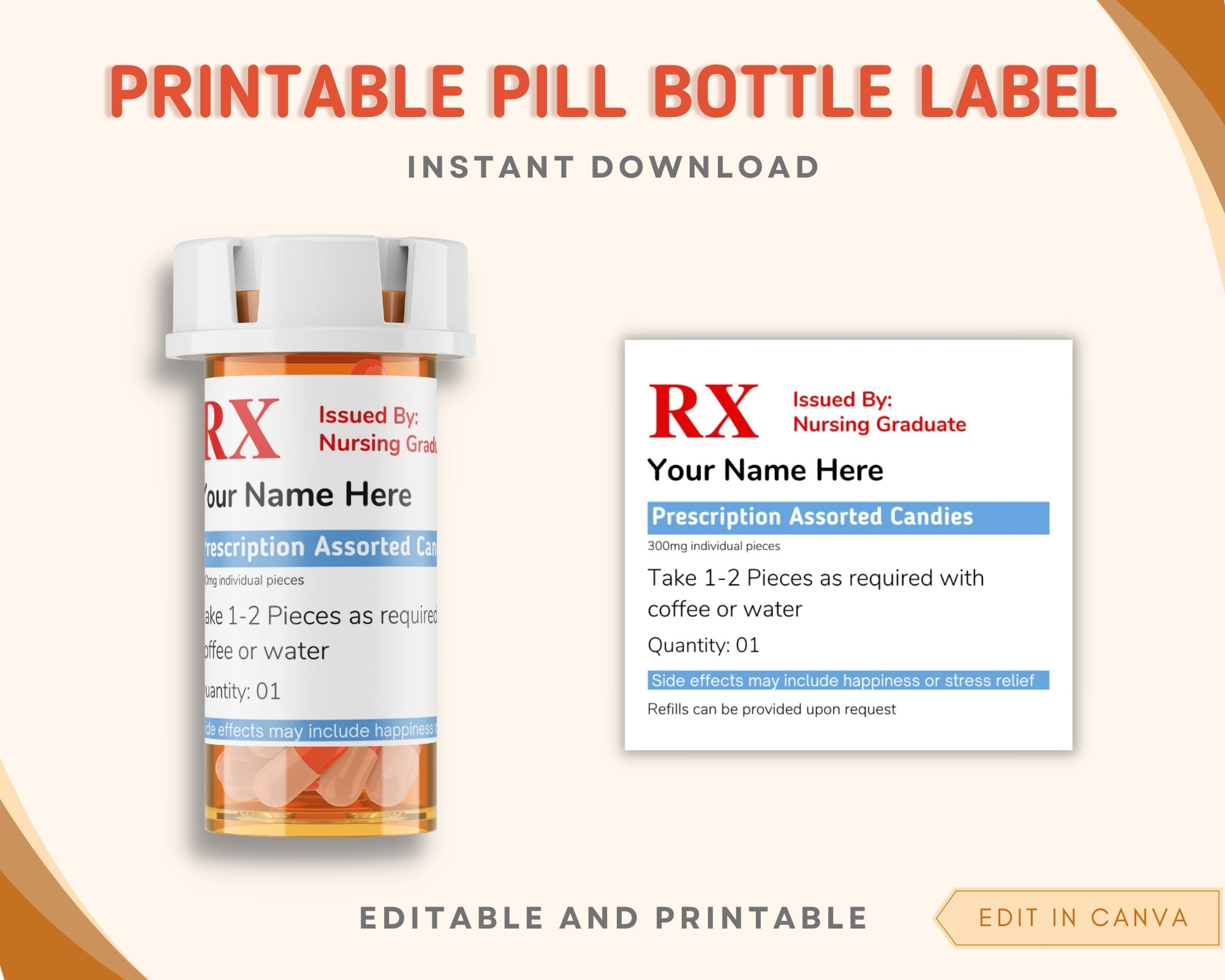 Printable Pill Bottle Label Template Free Printable Templates Online 