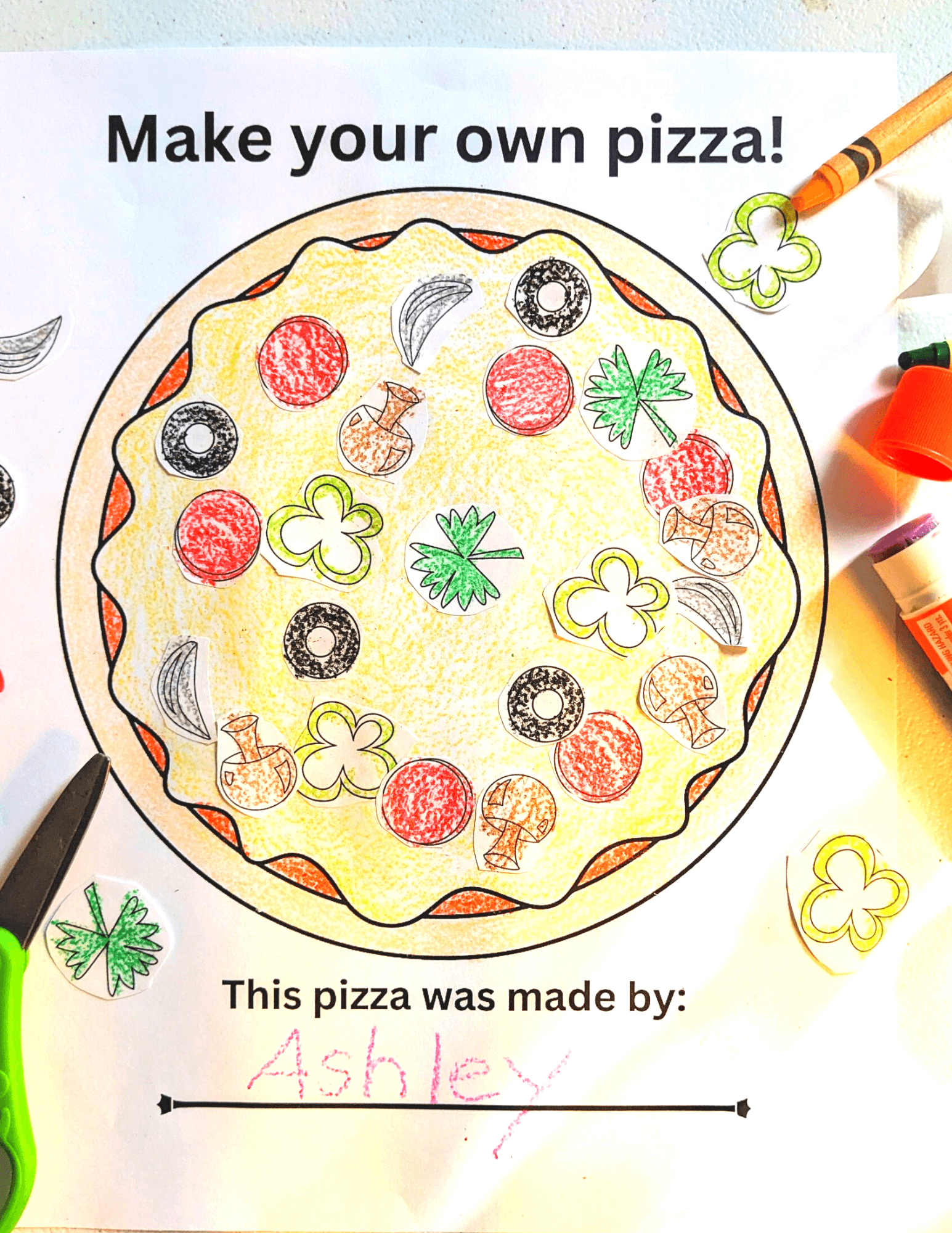free printable pizza activity sheets