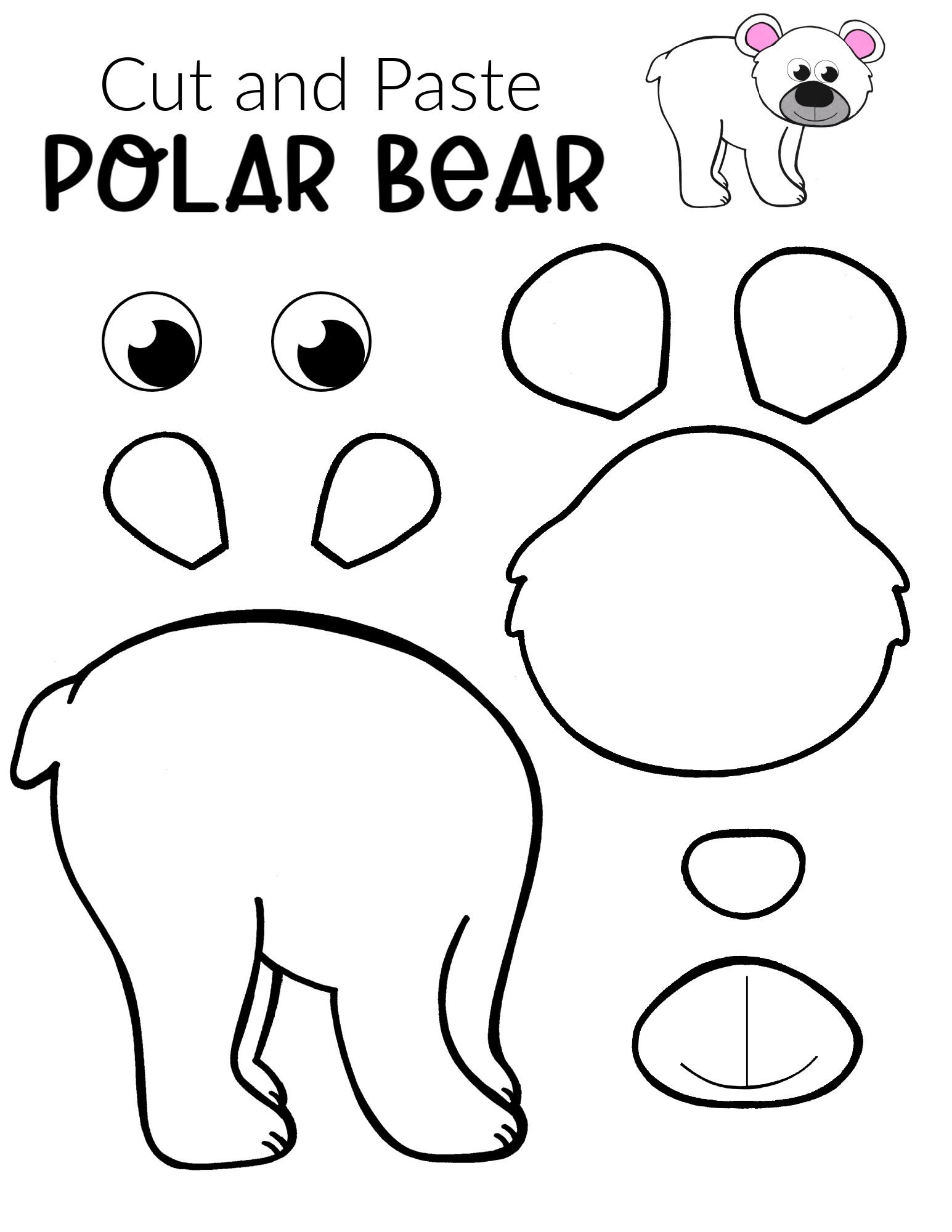 Printable Polar Bear Template Printable Calendars AT A GLANCE