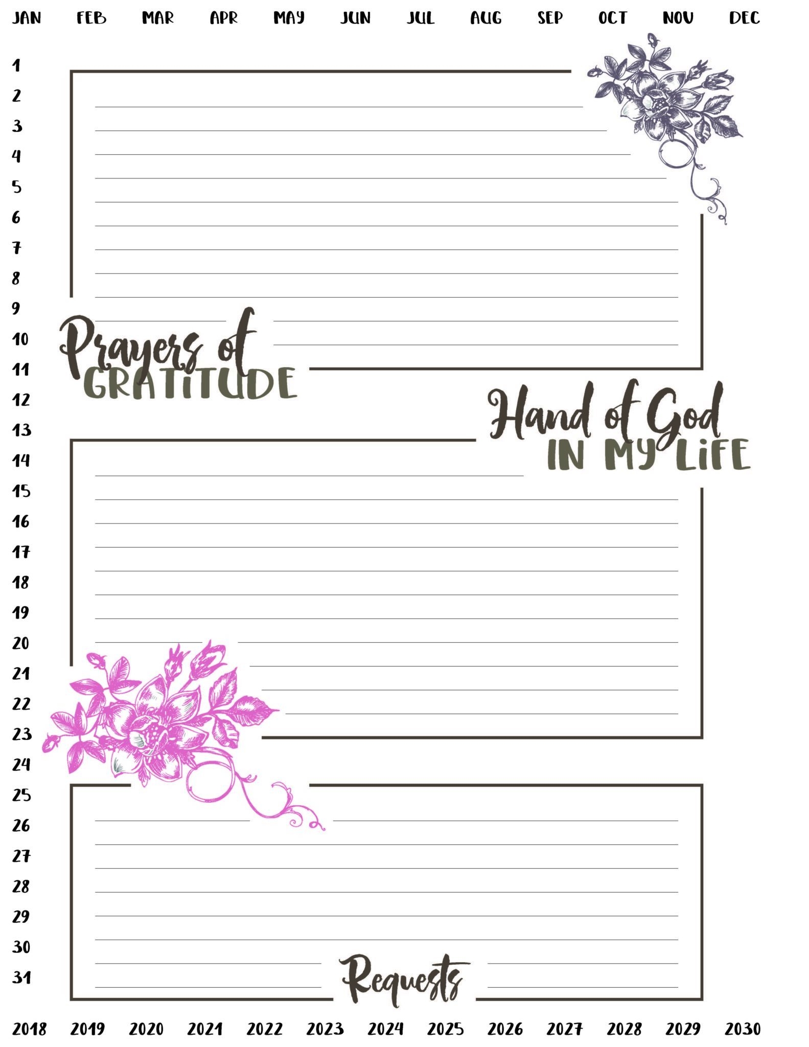 free printable monthly journal templates