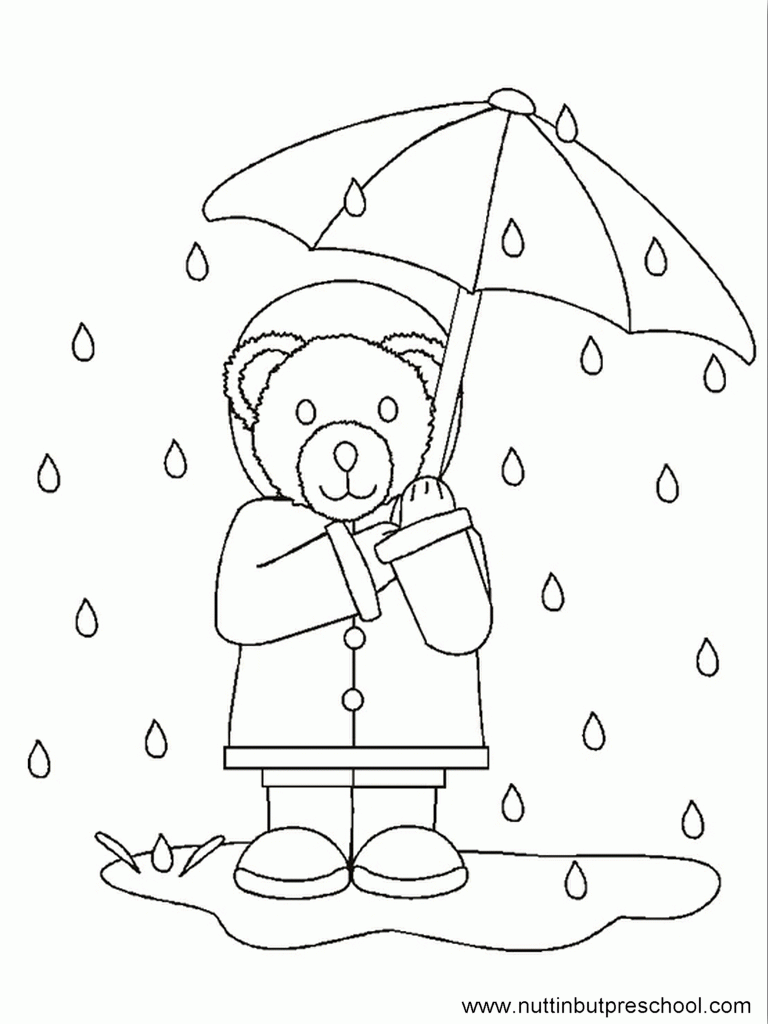 Printable Raindrops Coloring Home