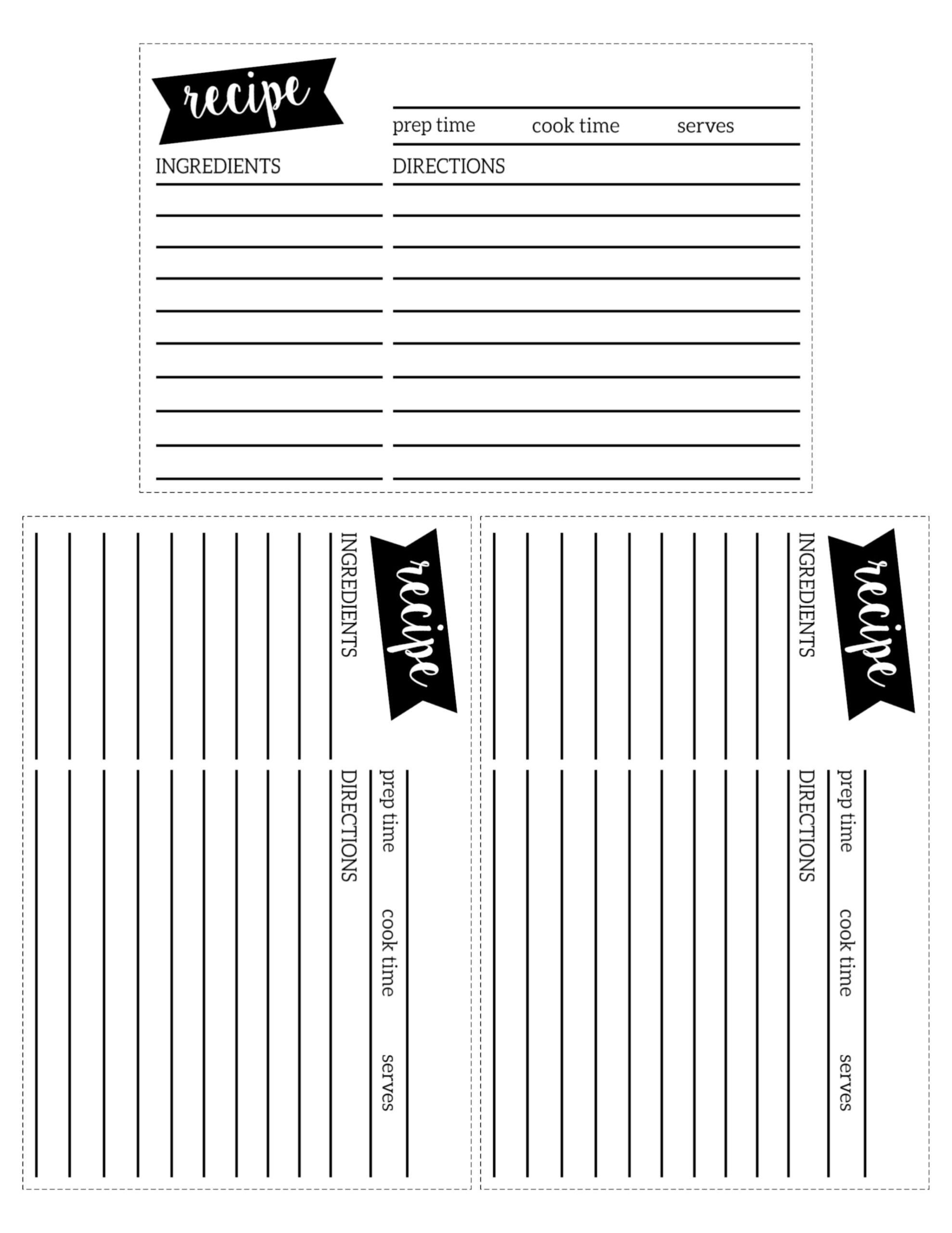 Printable Recipe Template Pdf PDF Template