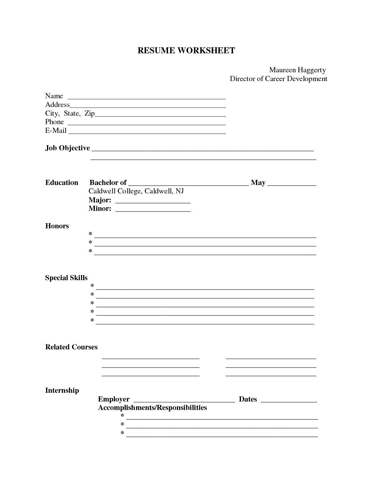 Printable Resume Templates Template Sample Blank Throughout 87 Free 