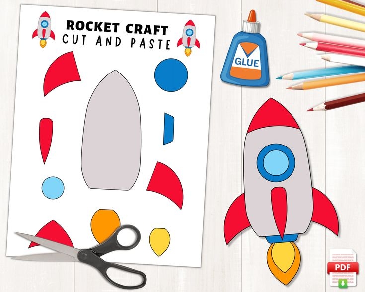 Printable Rocket Craft Outer Space Activities Build A Rocket Space 