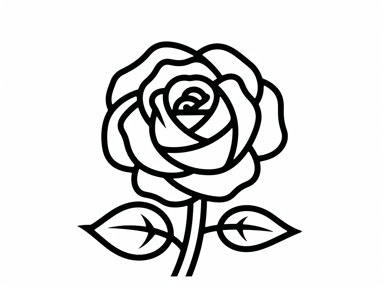 Printable Rose To Color Coloring Page