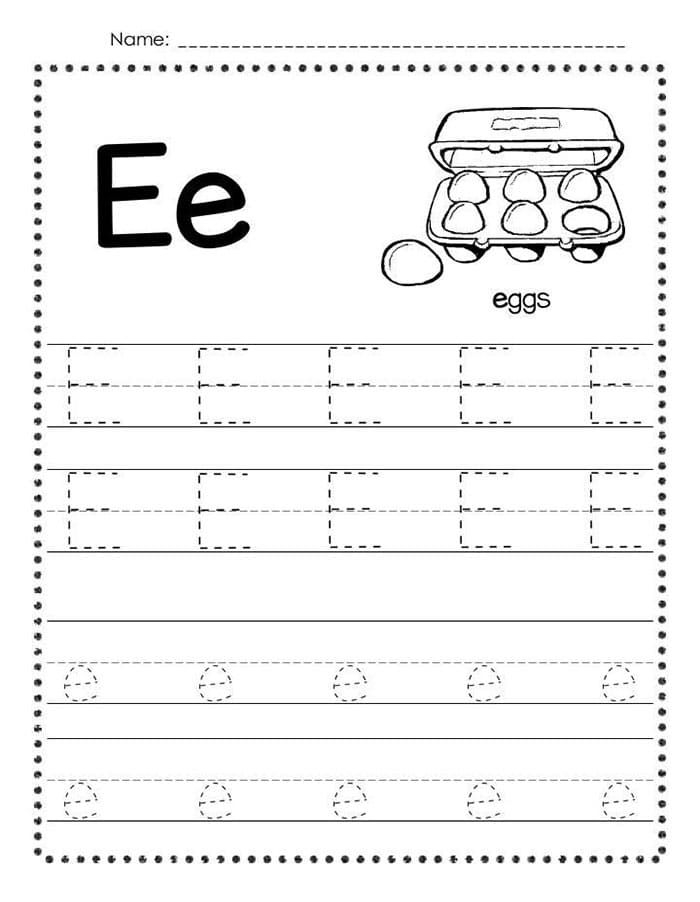 Printable Small Letter E Tracing Free Download And Print For You 