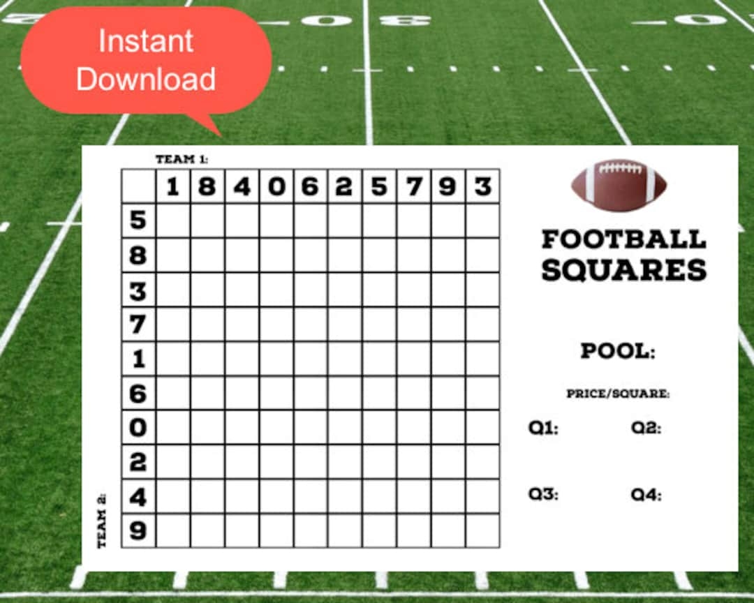 Printable Super Bowl Squares 2025 Riku Vankoning