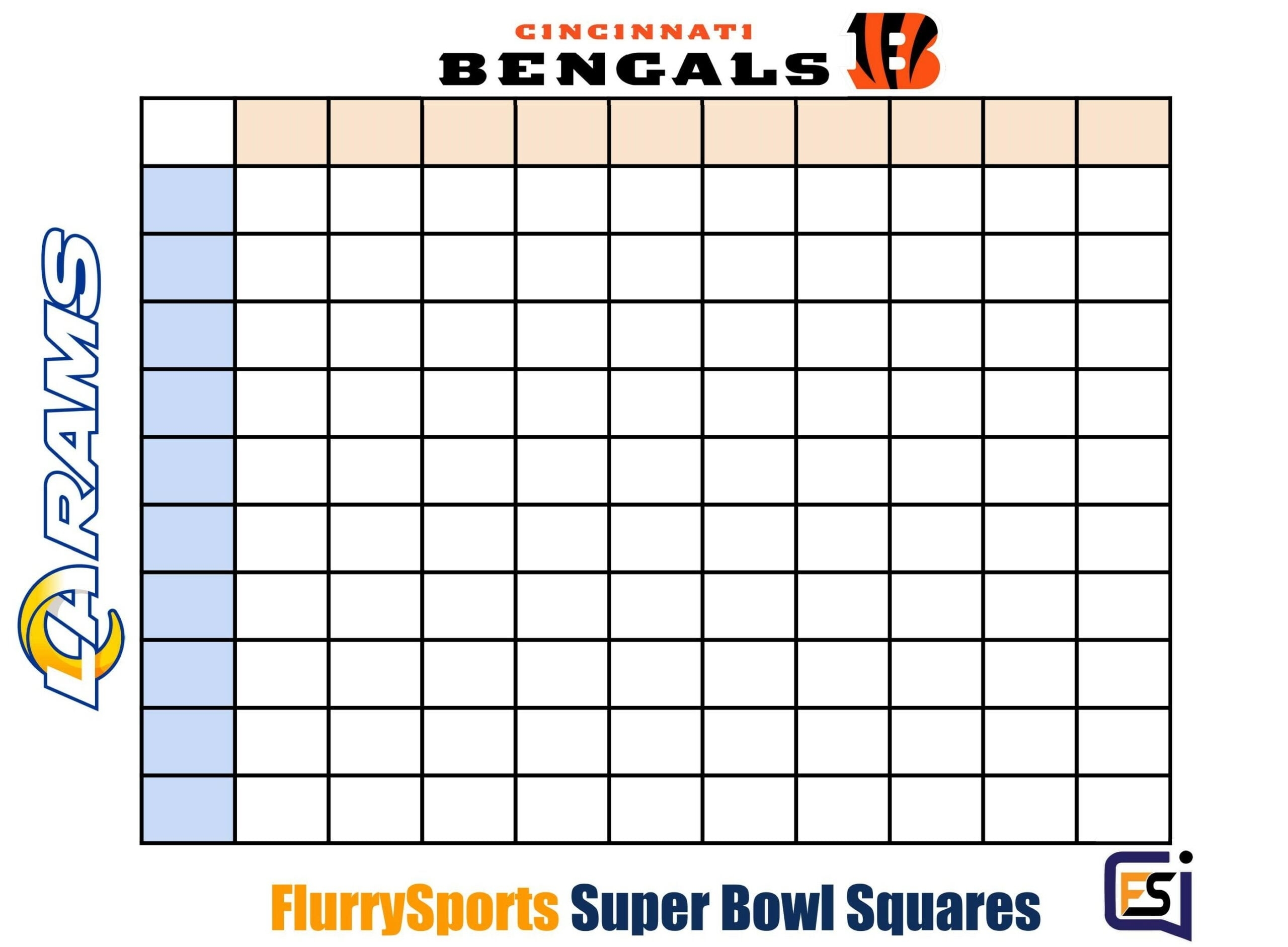 Printable Super Bowl Squares Template Fillable Form 2025