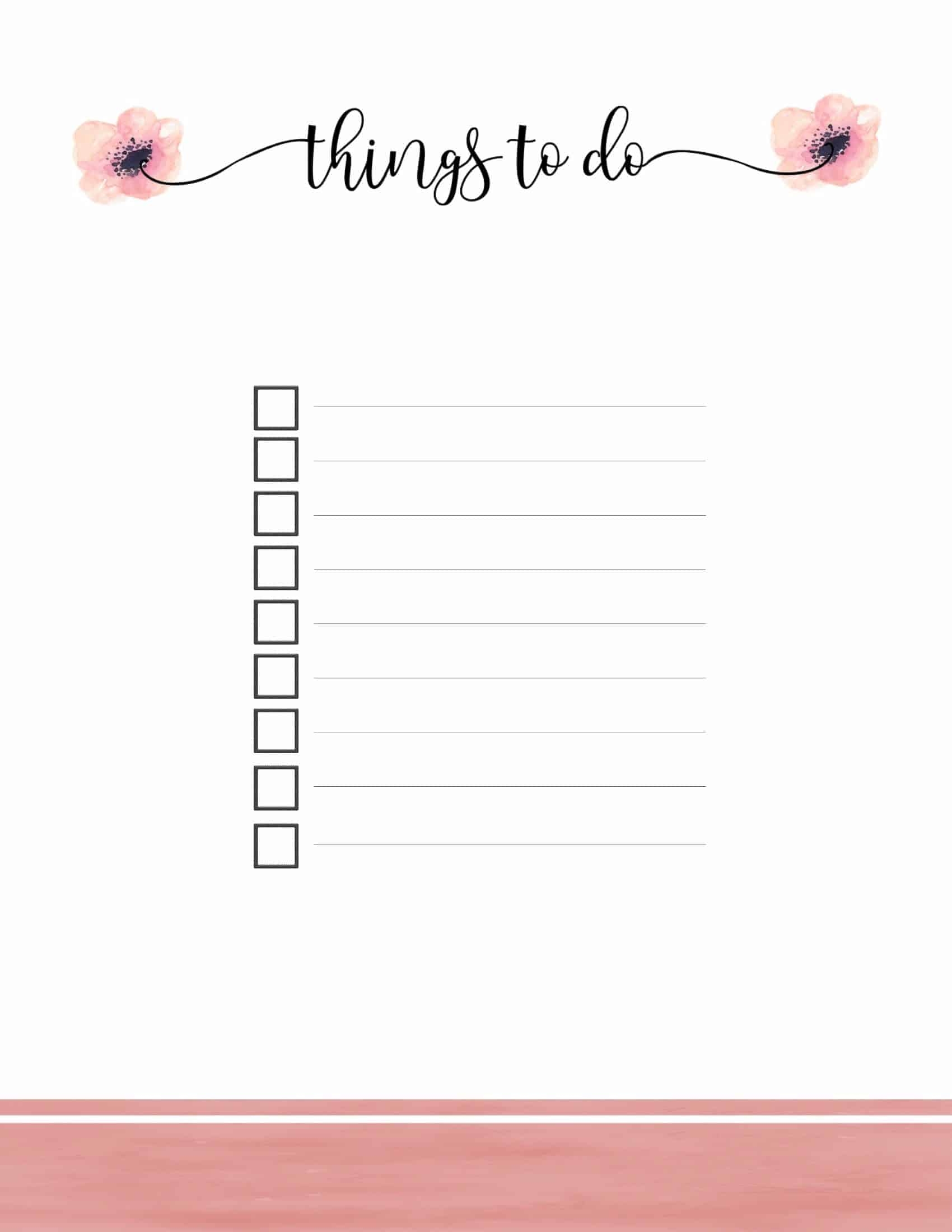 free printable to do list