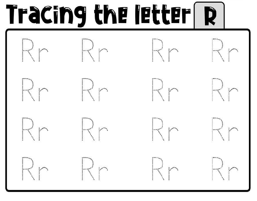 Printable Tracing Letter R Worksheet Free Download And Print For You 