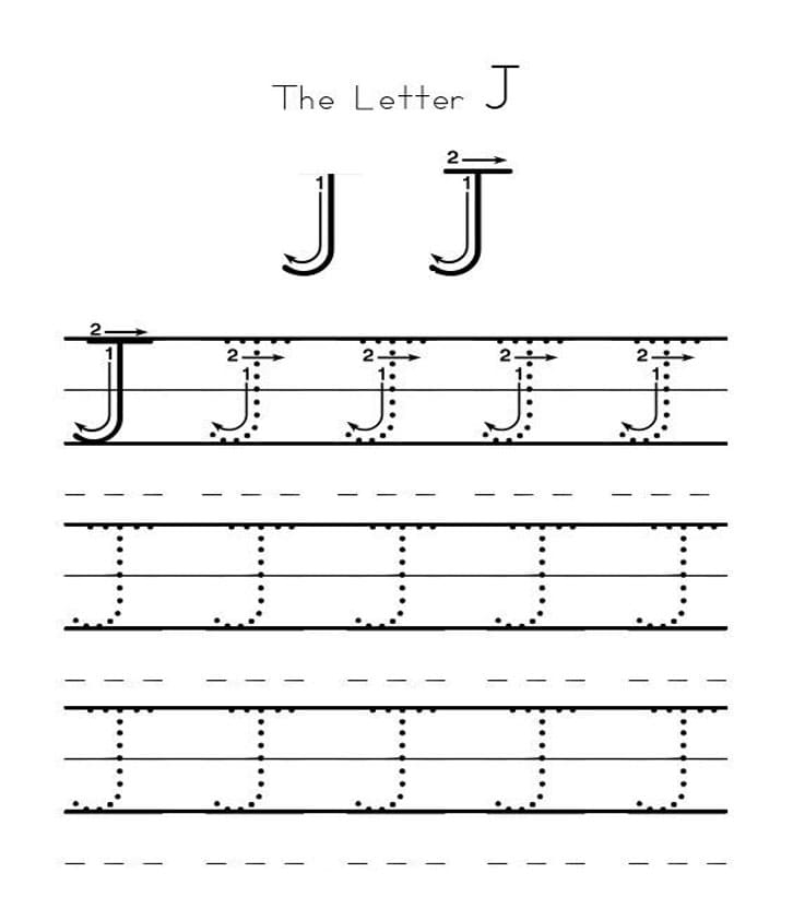 Printable Tracing Of Letter J Free Download And Print For You