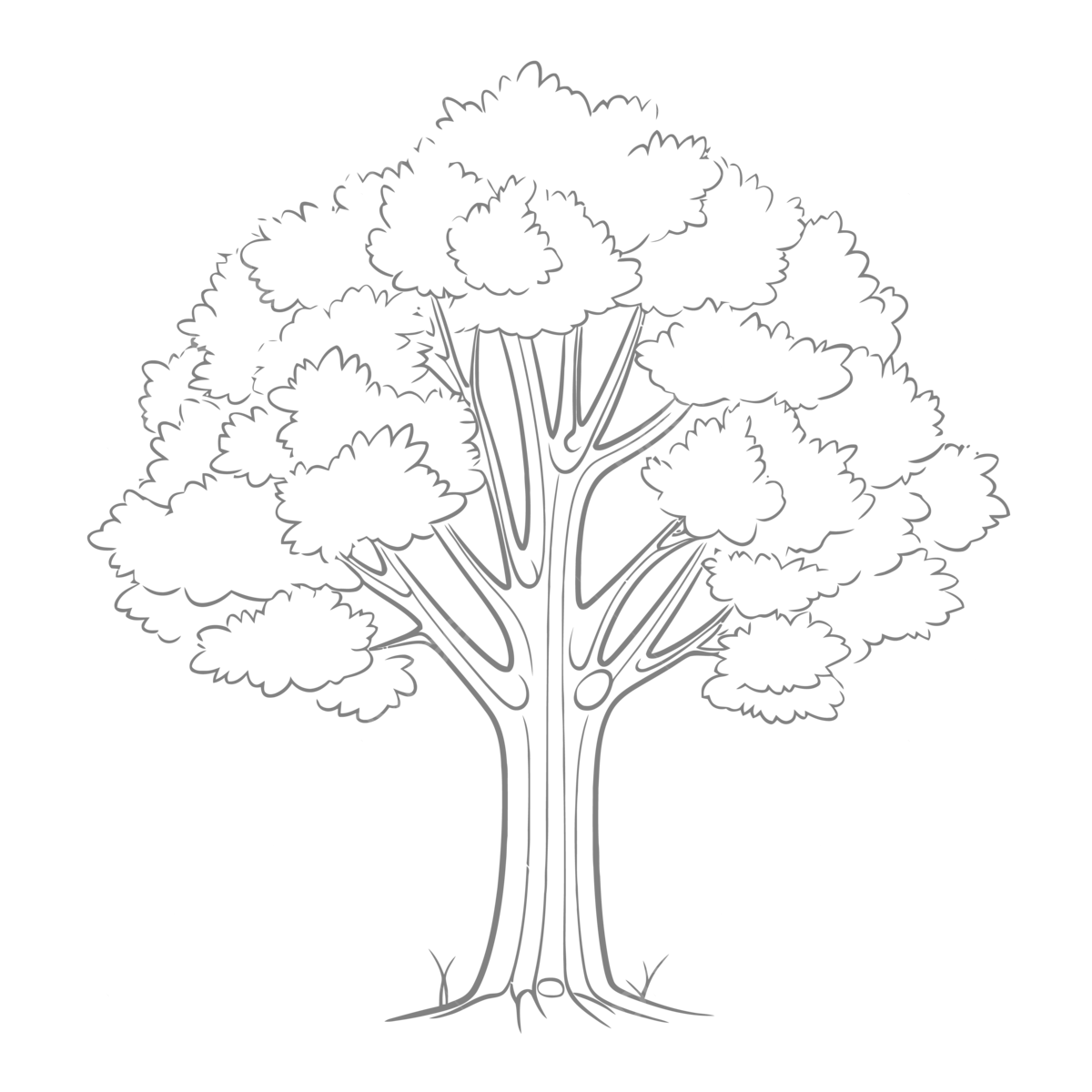 Printable Tree Coloring Page NBKomputer
