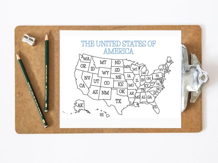 printable us map coloring page