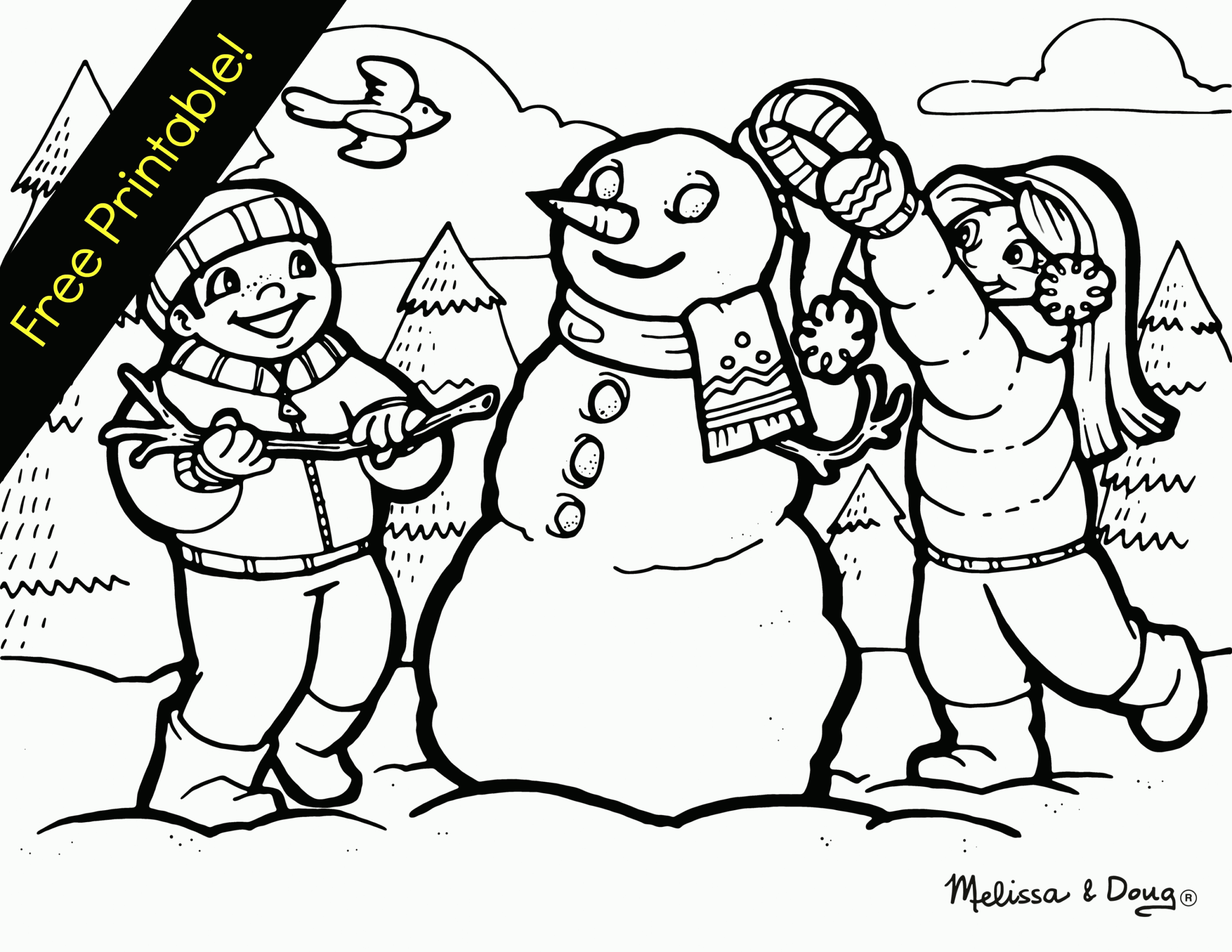 Printable Winter Scene Coloring Pages Coloring Home
