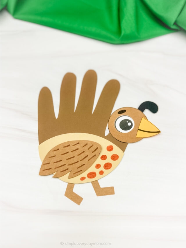 Quail Handprint Craft For Kids Free Template Story Simple Everyday Mom