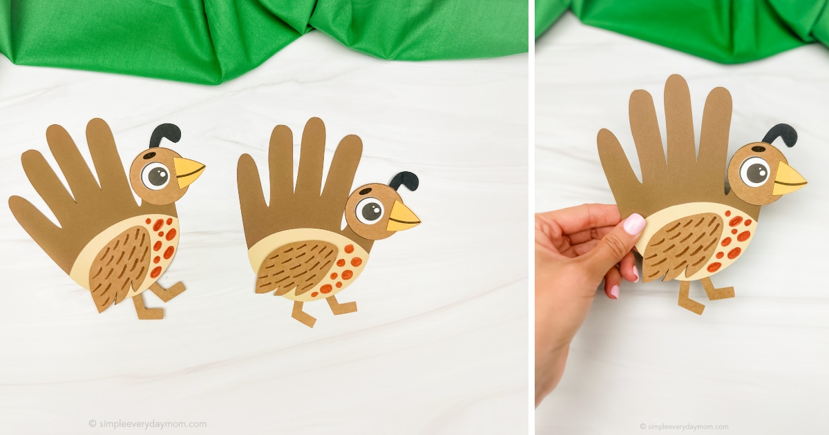 Quail Handprint Craft For Kids Free Template Story Simple Everyday Mom