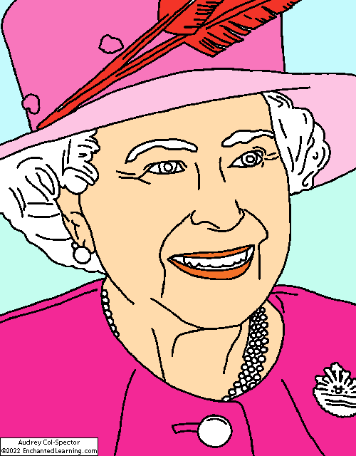 Queen Elizabeth II Coloring Page Enchanted Learning