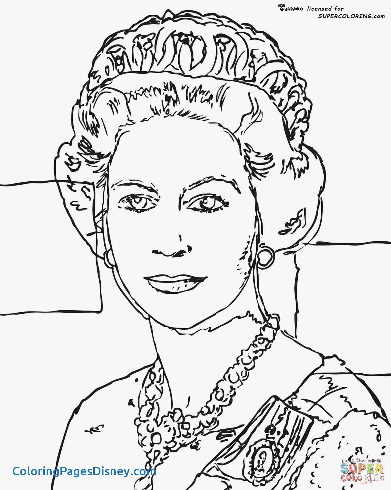 queen elizabeth ii coloring page