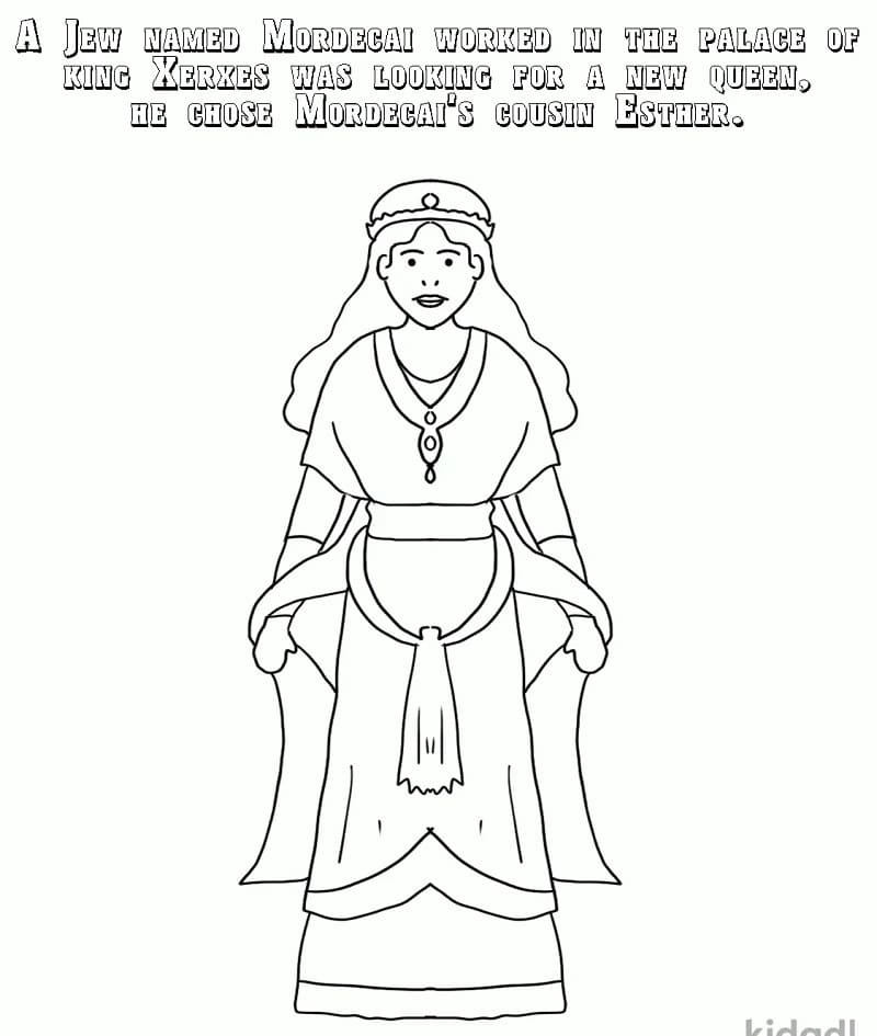 queen esther coloring page printable
