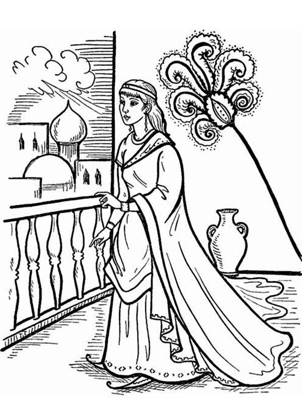 Queen Esther In The Palace Coloring Page Kids Play Color Bible