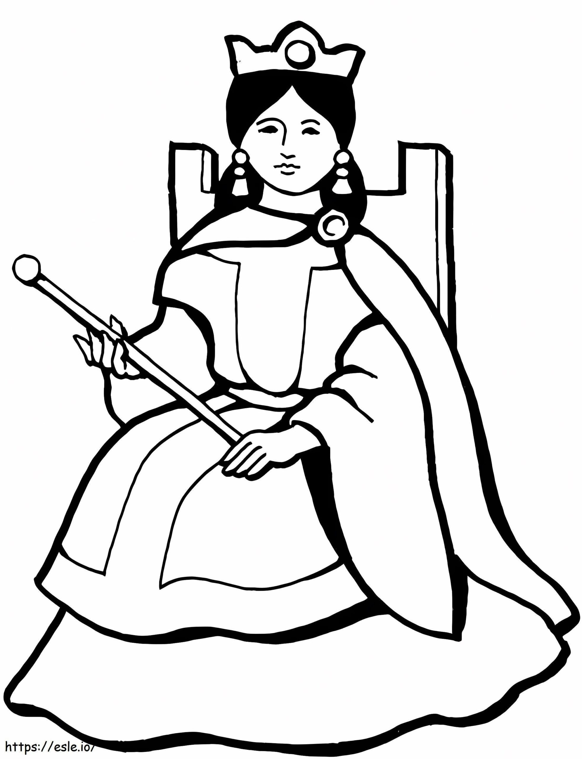 Queen Is Sitting Coloring Page