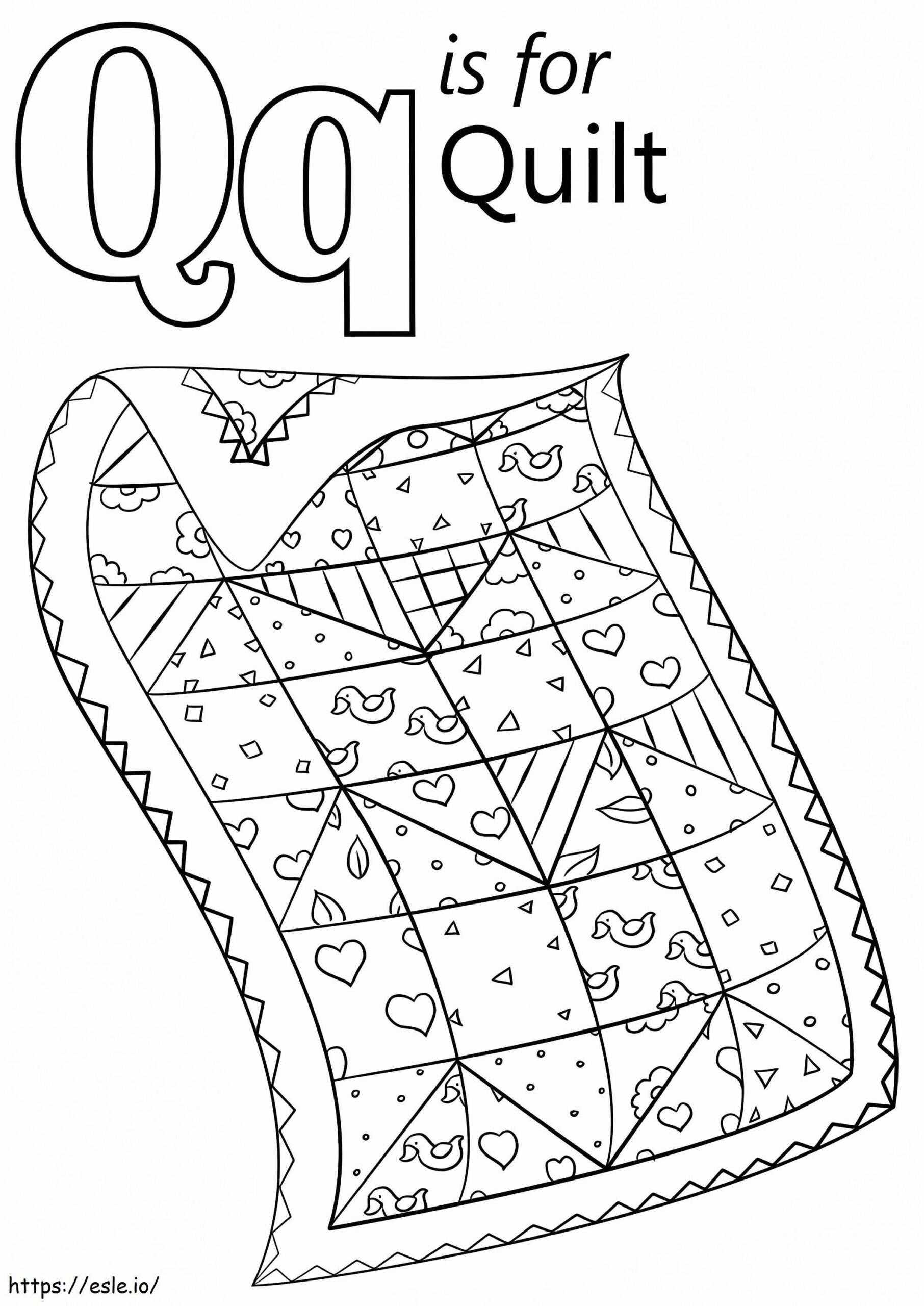 Quilt Letter Q Coloring Page