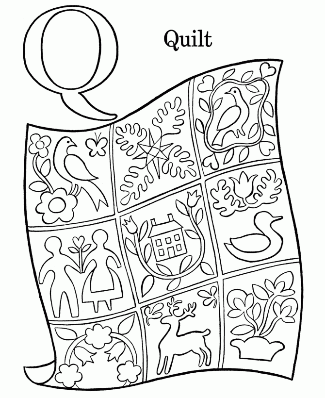 Quilt Square Coloring Page Coloring Home