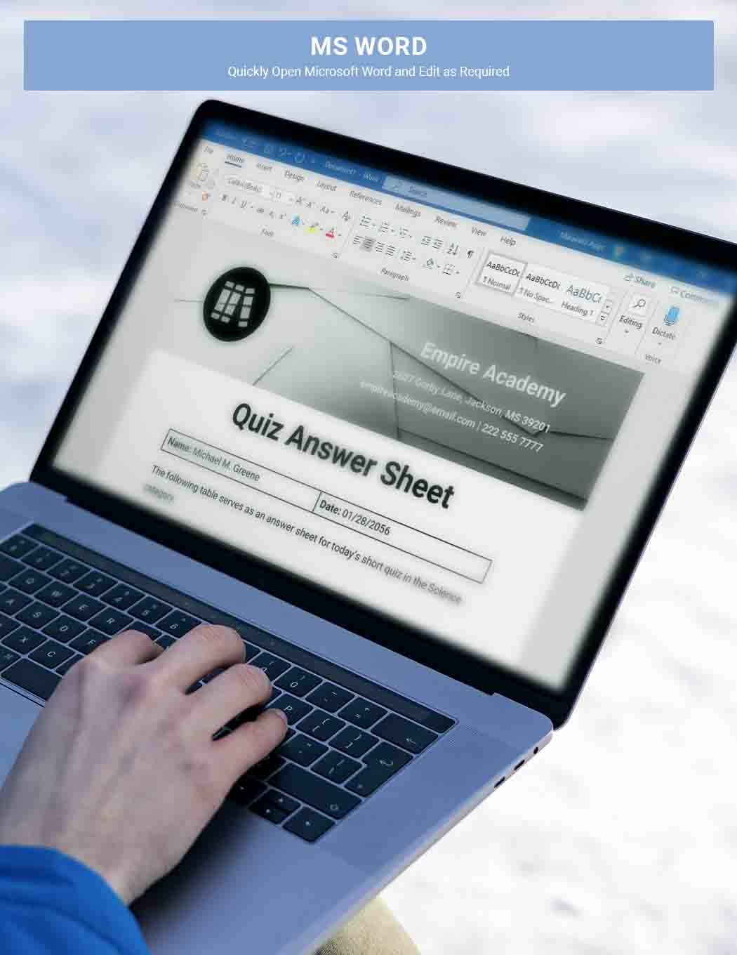 Quiz Answer Sheet Template Google Docs Word Apple Pages Template