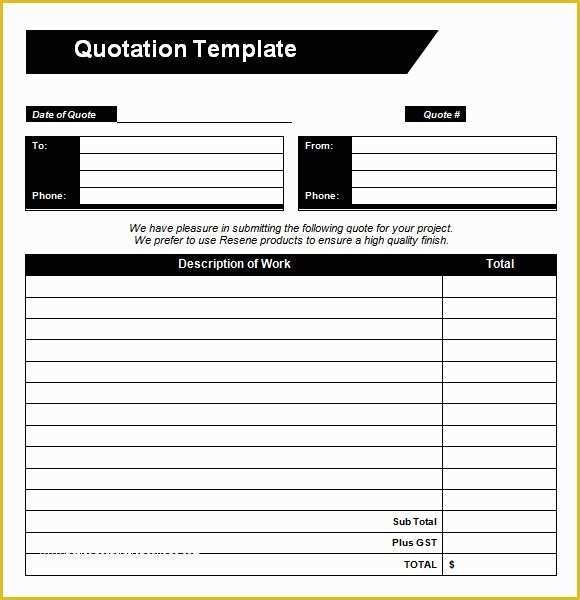 quotation template word free download
