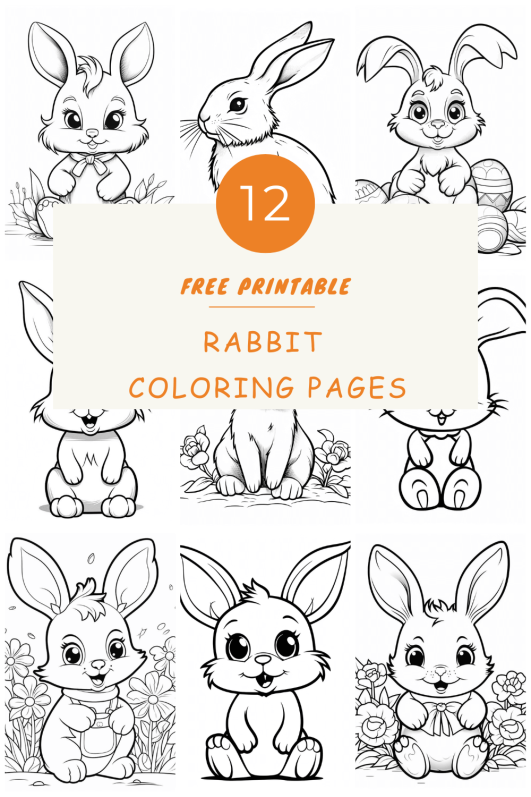Rabbit Coloring Pages Hue Therapy