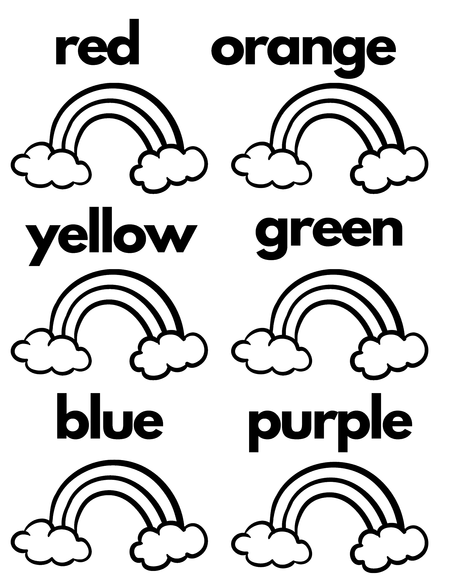 Rainbow Coloring Activity Sheets Coloring Pages