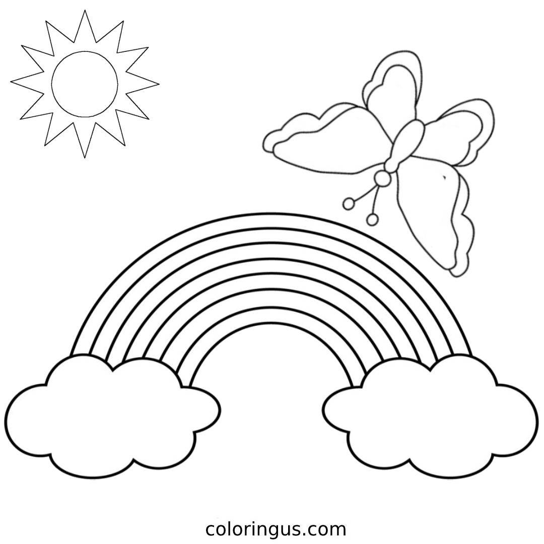 Rainbow Coloring Pages Free Printable PDF 