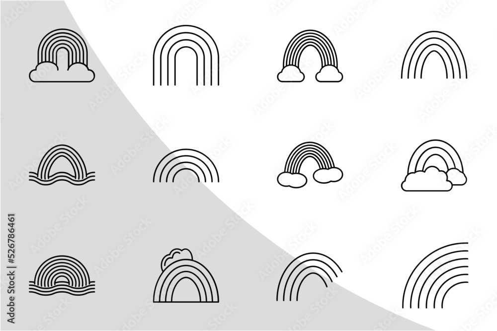 Rainbow Icons Outline Rainbow Svg Outline Bundle Icon Bundle Pastel 