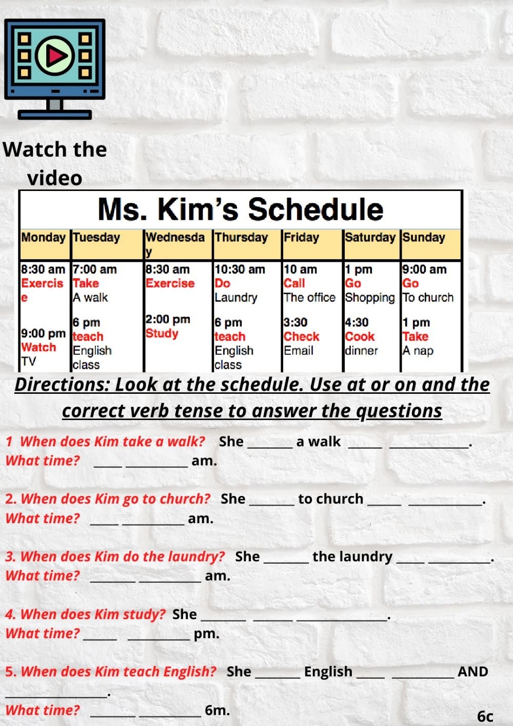 Reading A Schedule Worksheets Reading Worksheet Printable