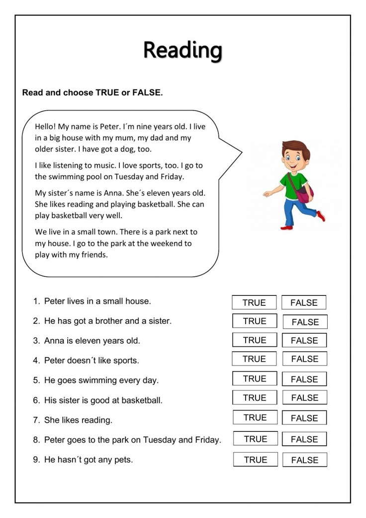 Reading Exercises For 4th Graders