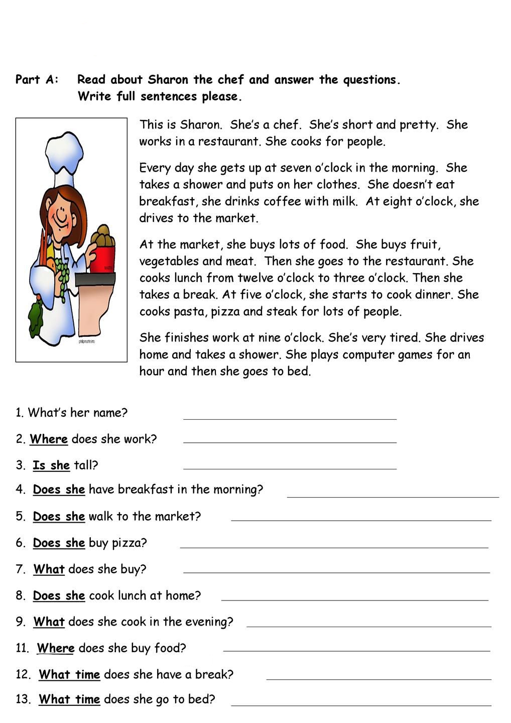 Reading Worksheets For Kids Printable Reading Comprehension Worksheets