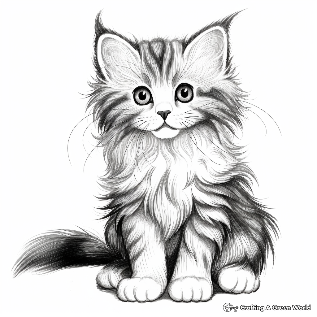 Realistic Cat Coloring Pages Realistic Cat Coloring Pages Kitten