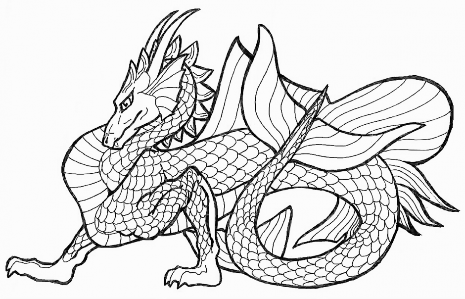 Realistic Dragon Coloring Pages Coloring Home