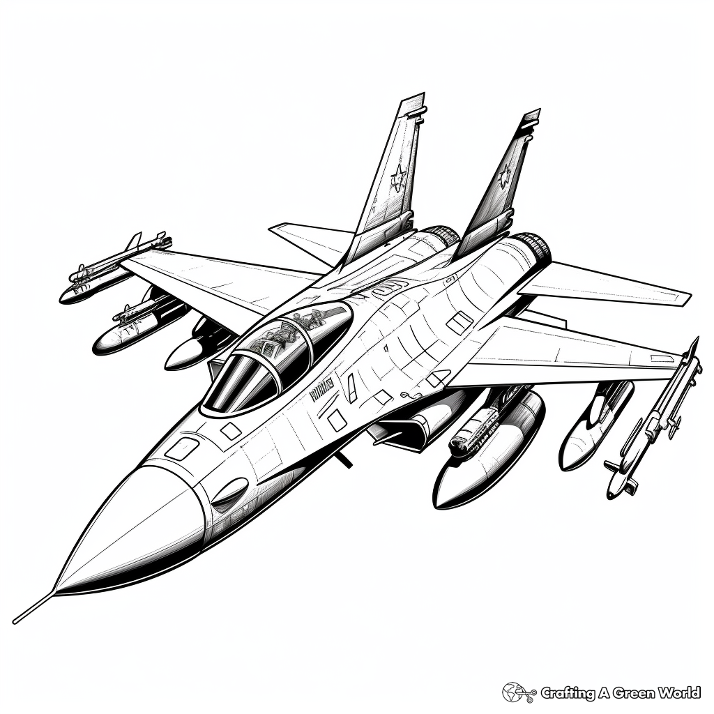 Realistic Fighter Jet Coloring Pages Free Printable