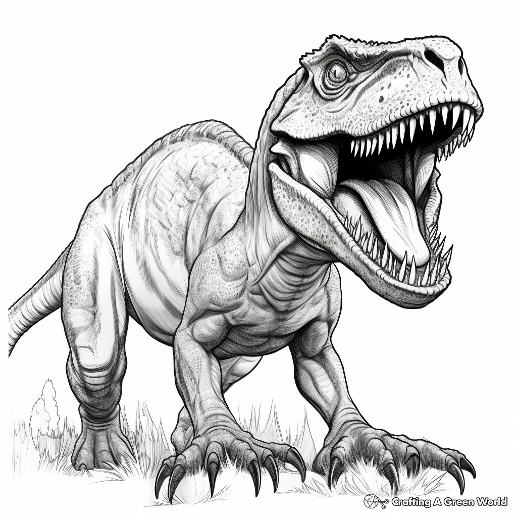 Realistic T Rex Coloring Pages NBKomputer