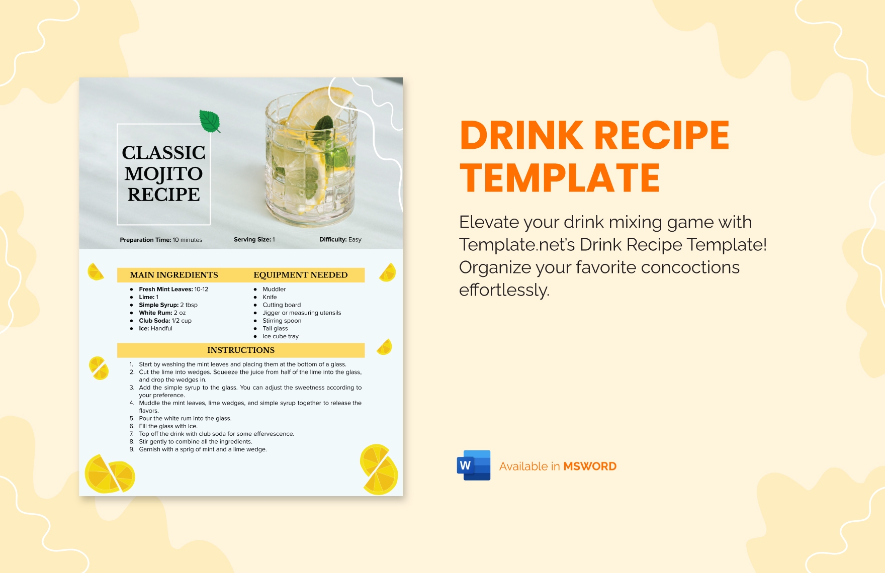 Recipe Word Template In Word Download Template