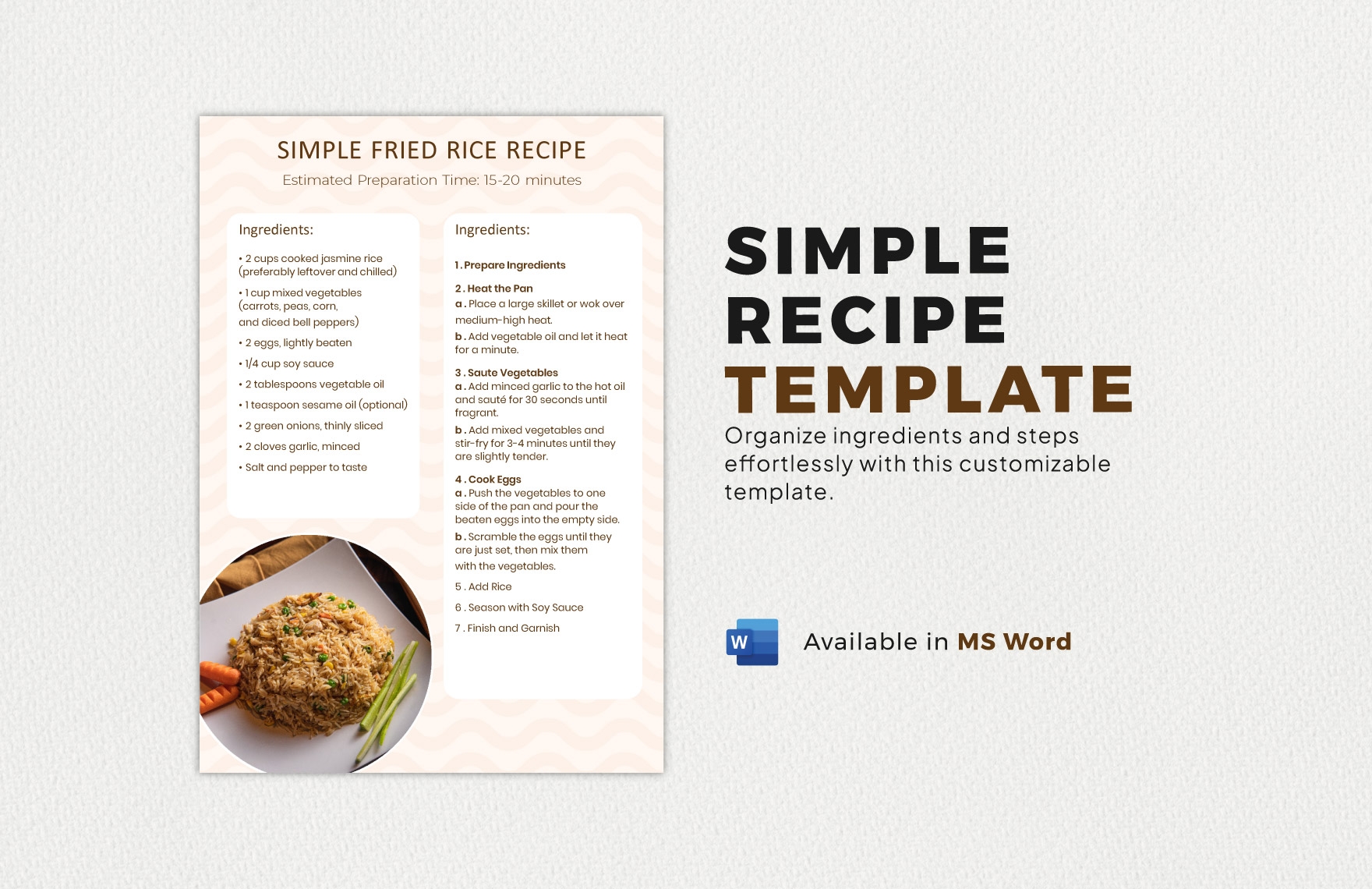 Recipe Word Template In Word Download Template
