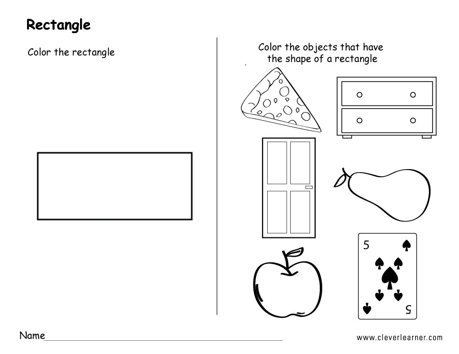 Rectangle Shape Activity Sheets For School Children