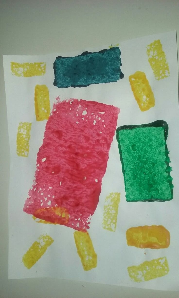 Rectangle Sponge Stamp Art Craft Alphabet Crafts Preschool Shapes 