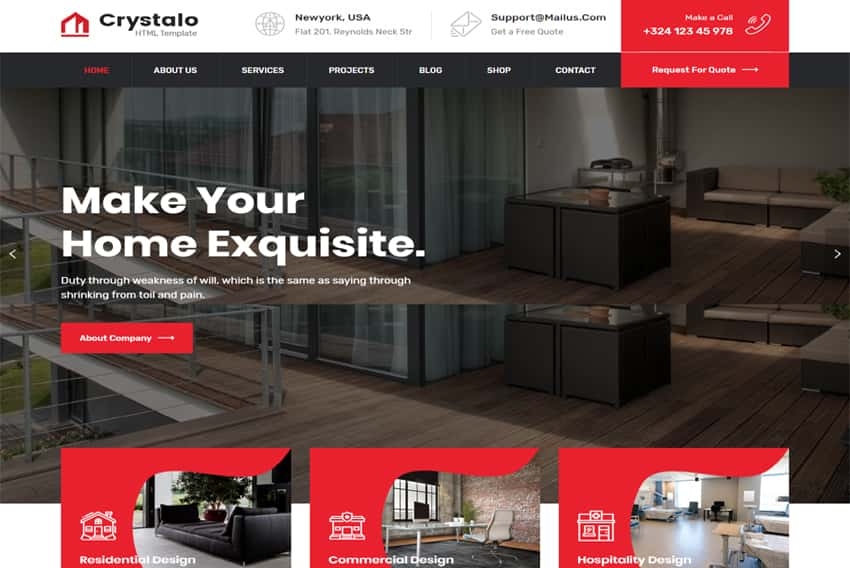 Responsive Free Interior Design Website Templates Templates Hub
