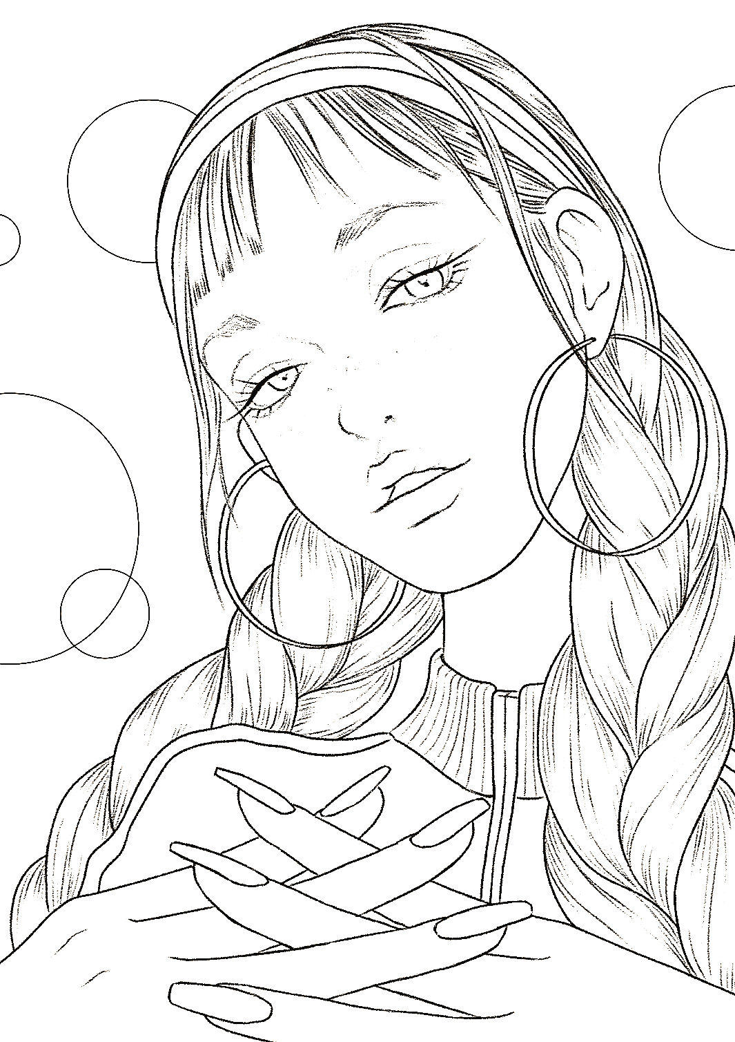 Retro Girl Coloring Page Free Printable Coloring Pages