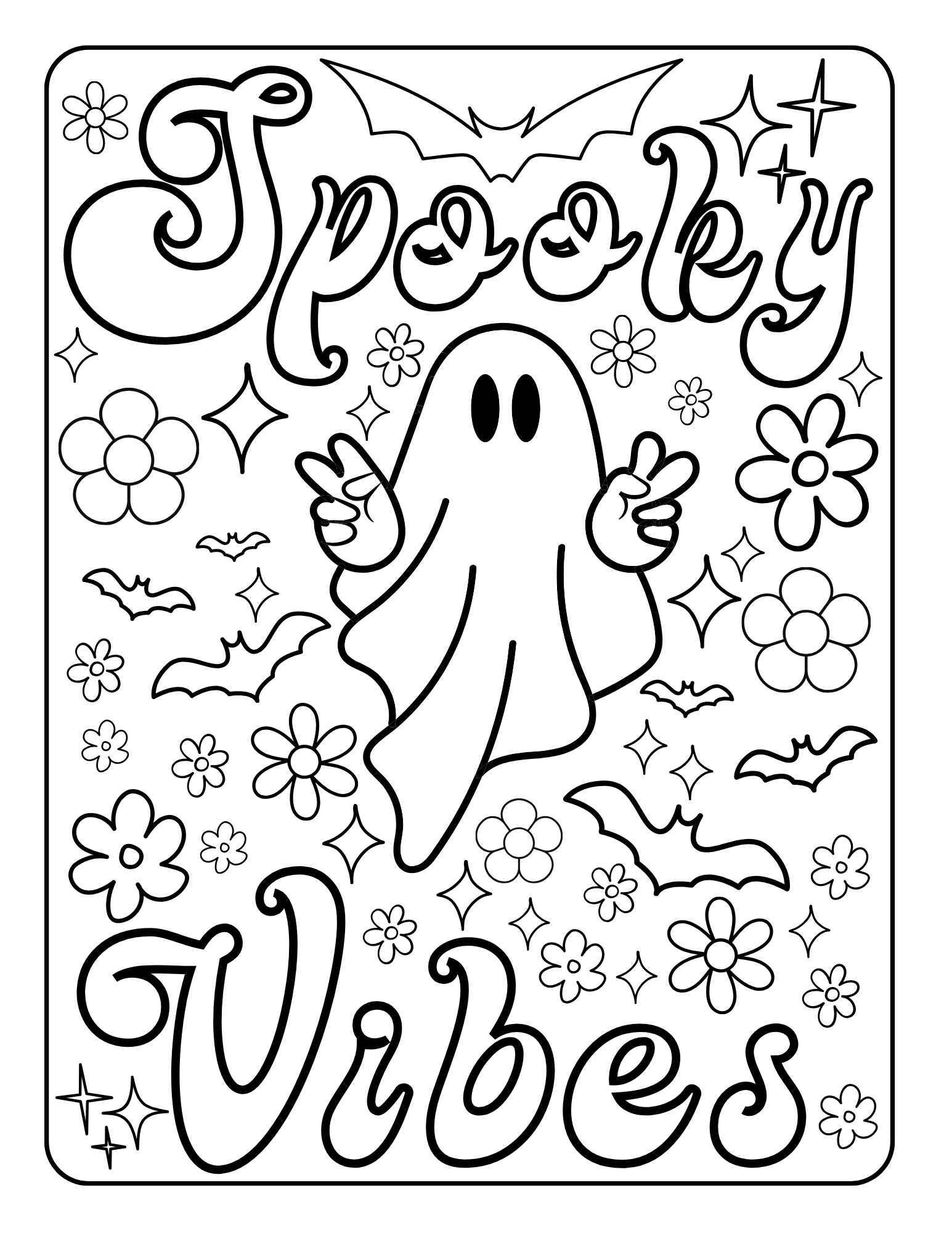 Retro Halloween Coloring Pages 14 Groovy Spooky Coloring Sheets For All