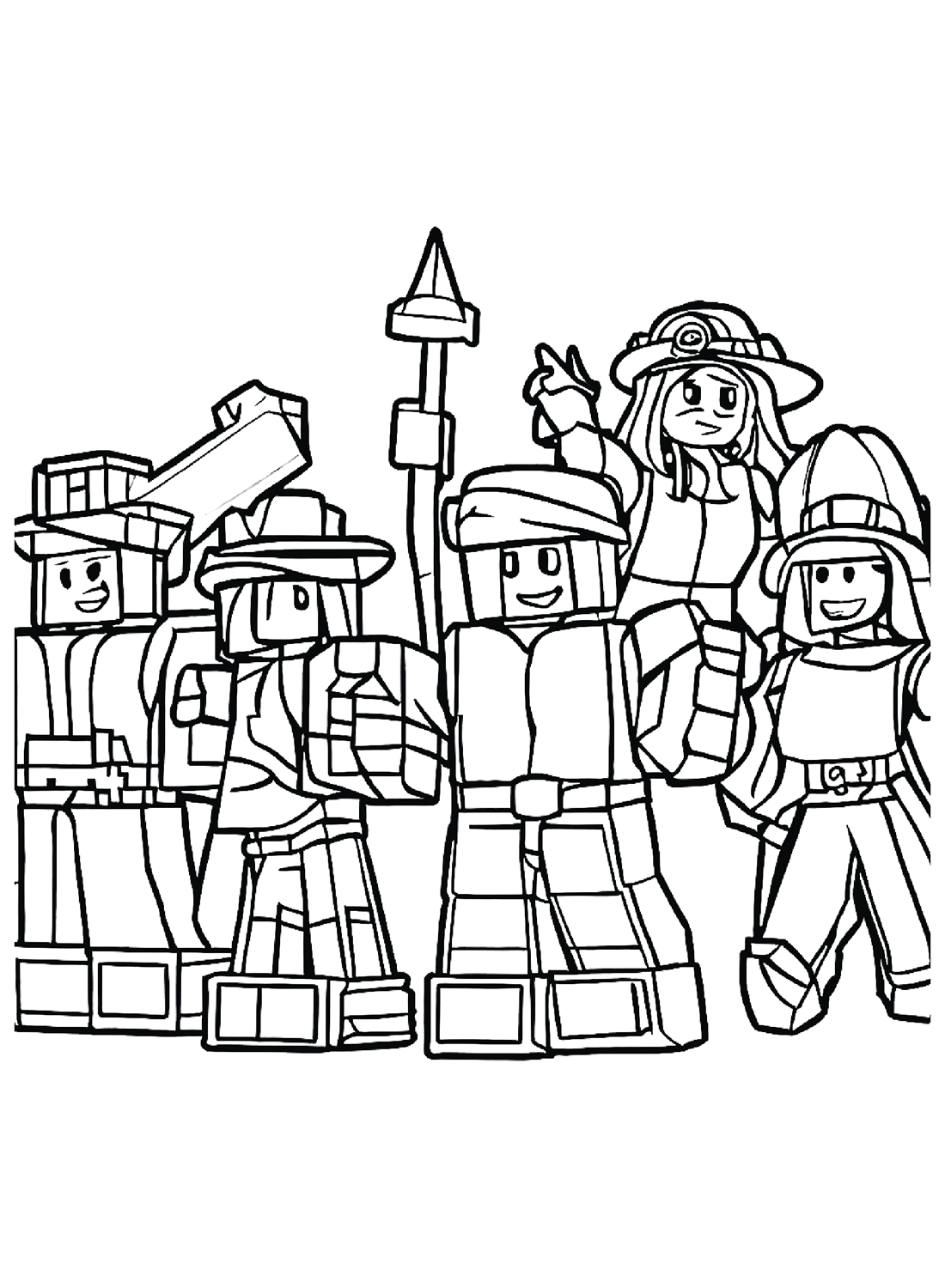 Roblox character coloring page